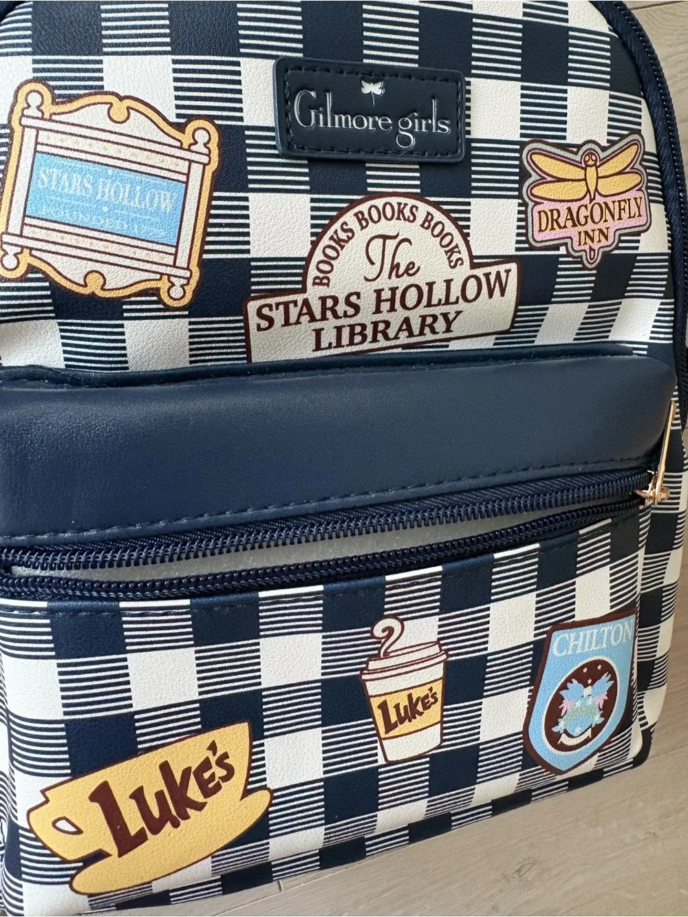 Bioworld Gilmore Girls Navy and White Check Mini Backpack